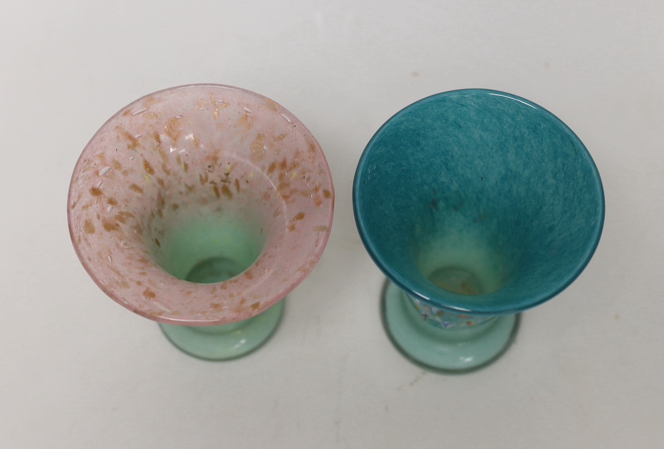 Two Vasart glass vases, tallest 10.5cm